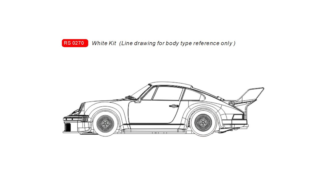 RS0270 Porsche 934 white kit, with assembled chassis